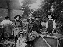 Girls
                  waiting to be measured
